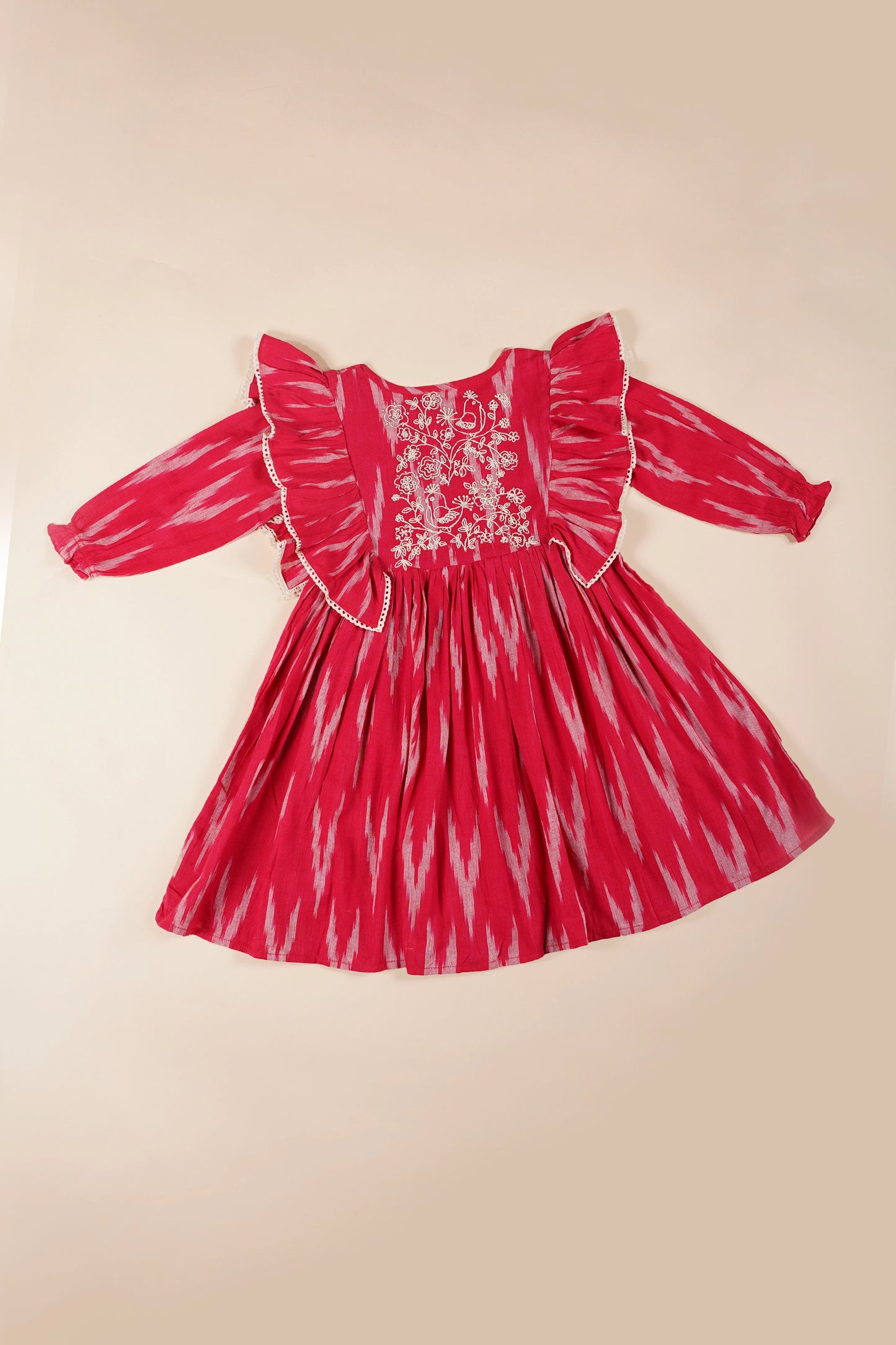 Pankhuri Embroidered Ikat Dress – styling view | Poochkie kids Indian ethnic wear