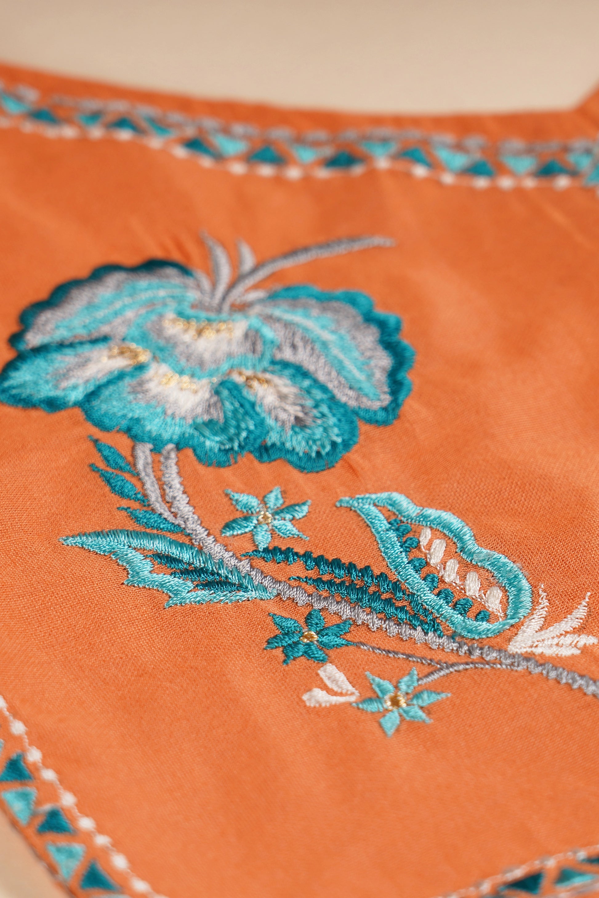 poochkie orange lehenga set for kids