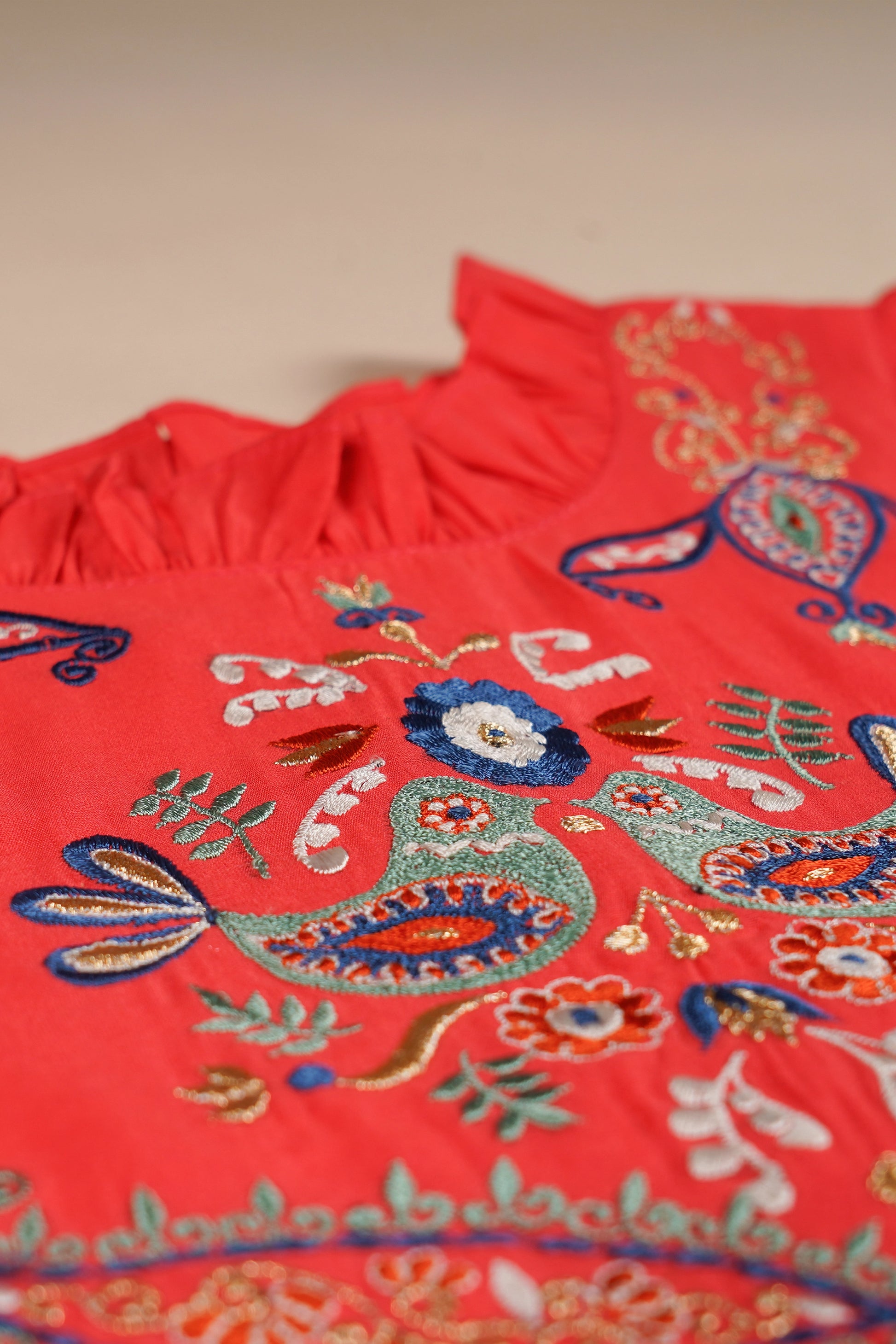 Poochkie red lehenga for kids 