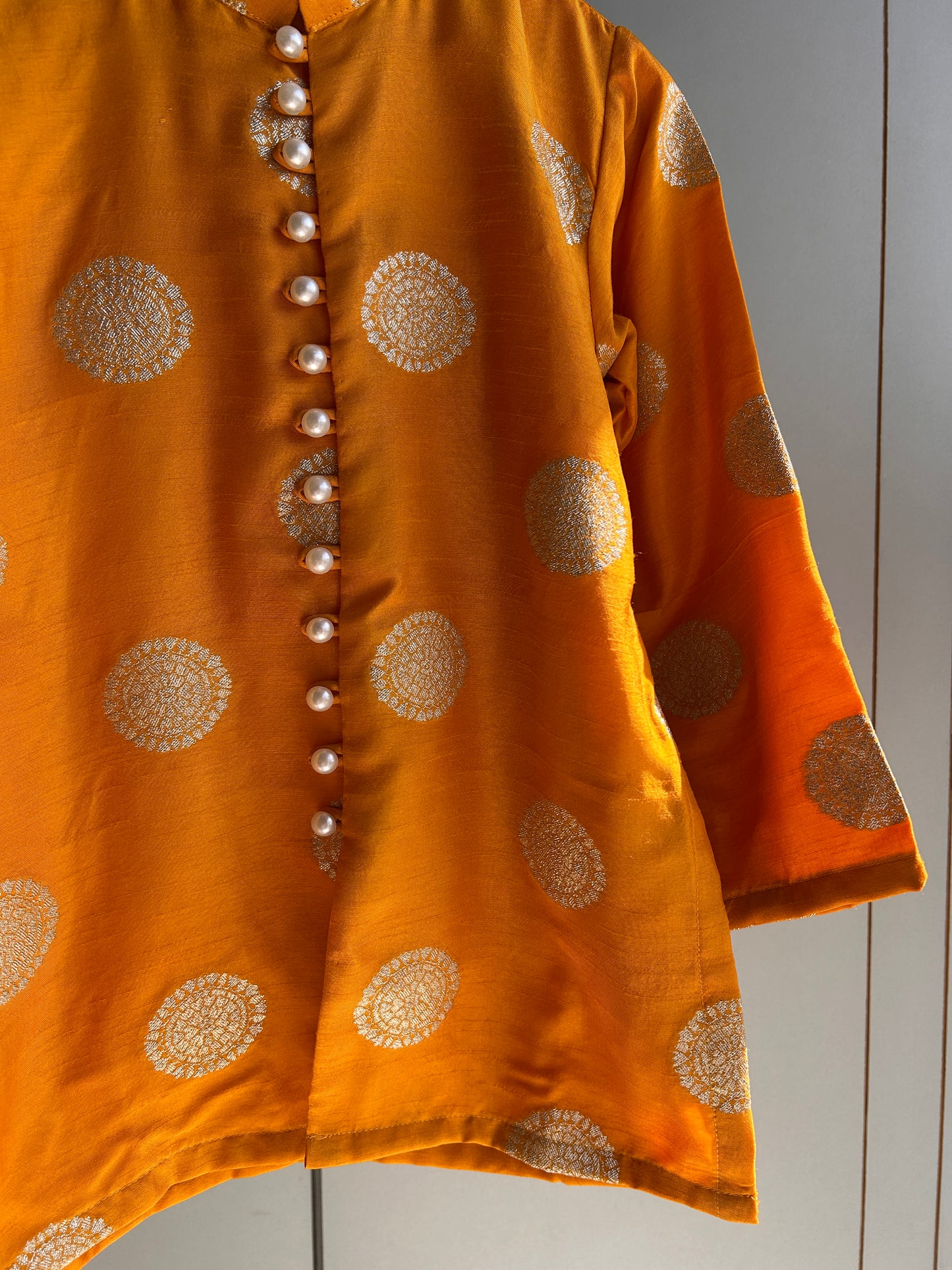 Yellow Festive Silk Kurta With Pyjama