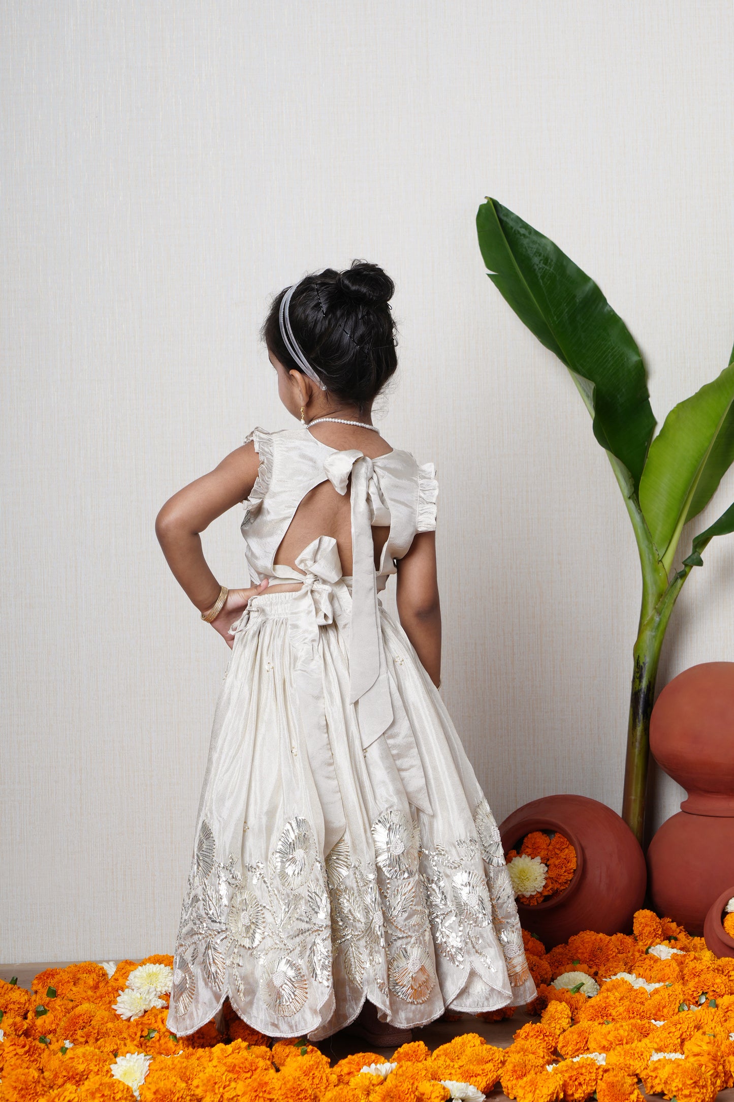 Cauvery Gota Work Embroidered Top And Lehenga