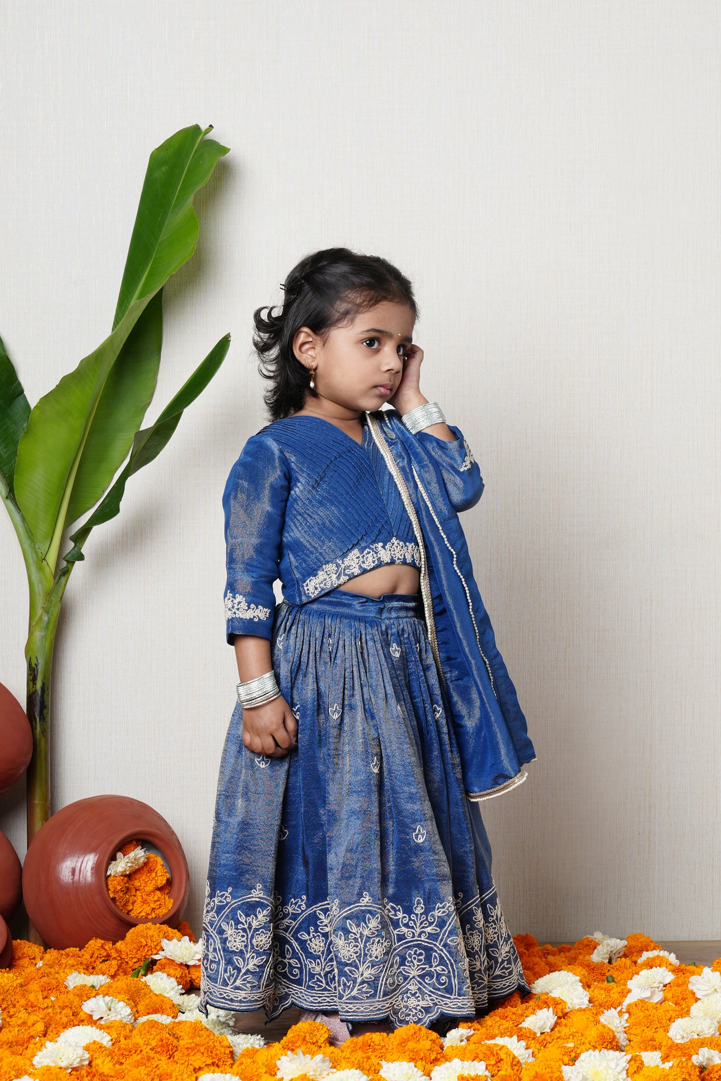 Twilight Blue Embroidered Lehenga Set