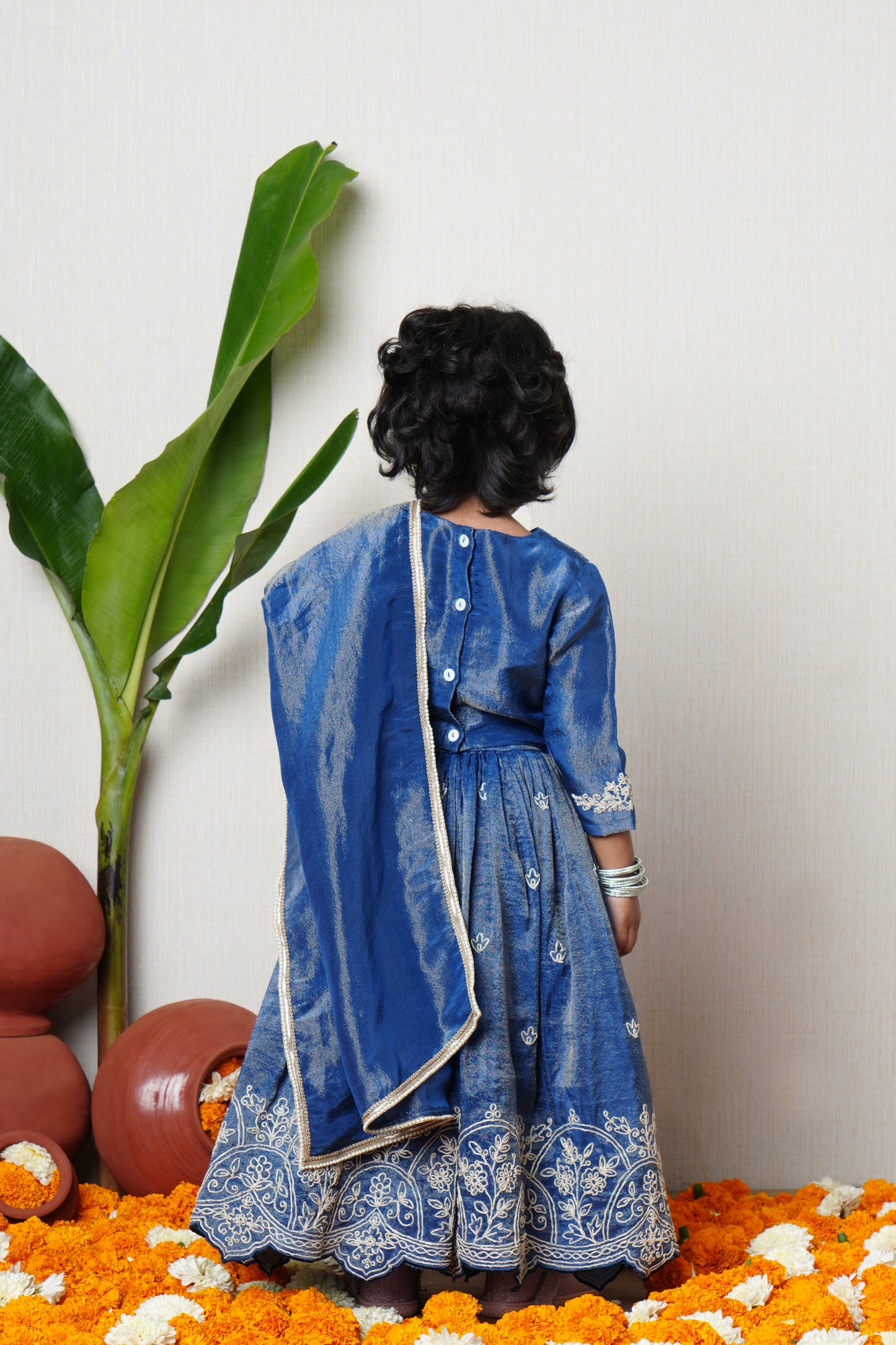 Twilight Blue Embroidered Lehenga Set