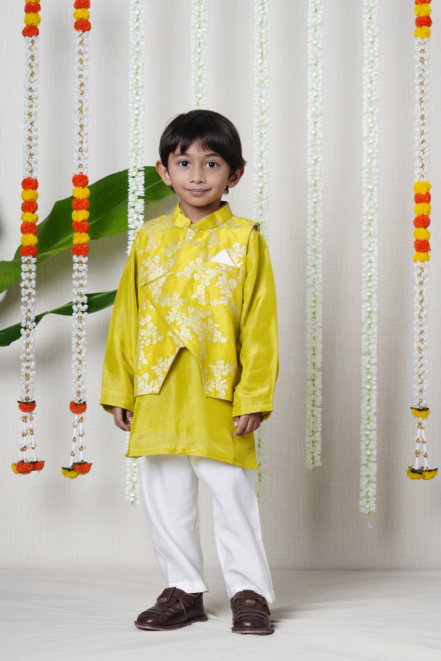 Sunshine Brocade Jacket Kurta Set