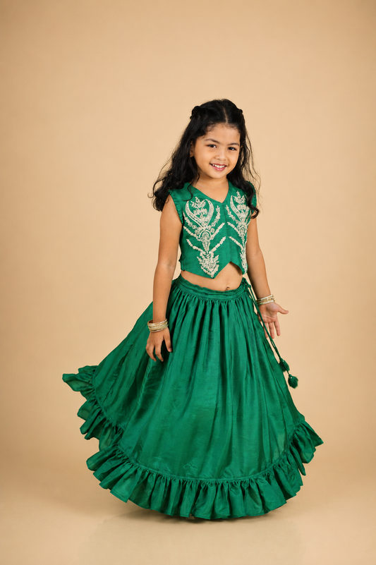 Green Dori Work Lehenga Blouse Set