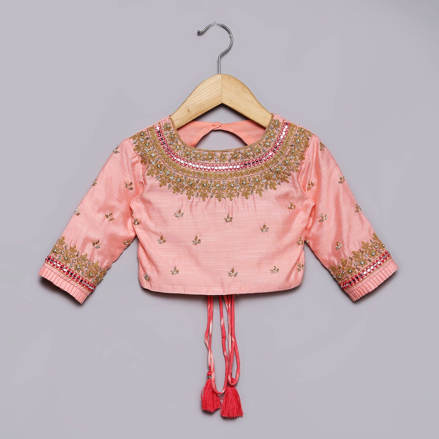 Dori & mirror work embroidered lehenga And printed choli set  with enhanced tassels