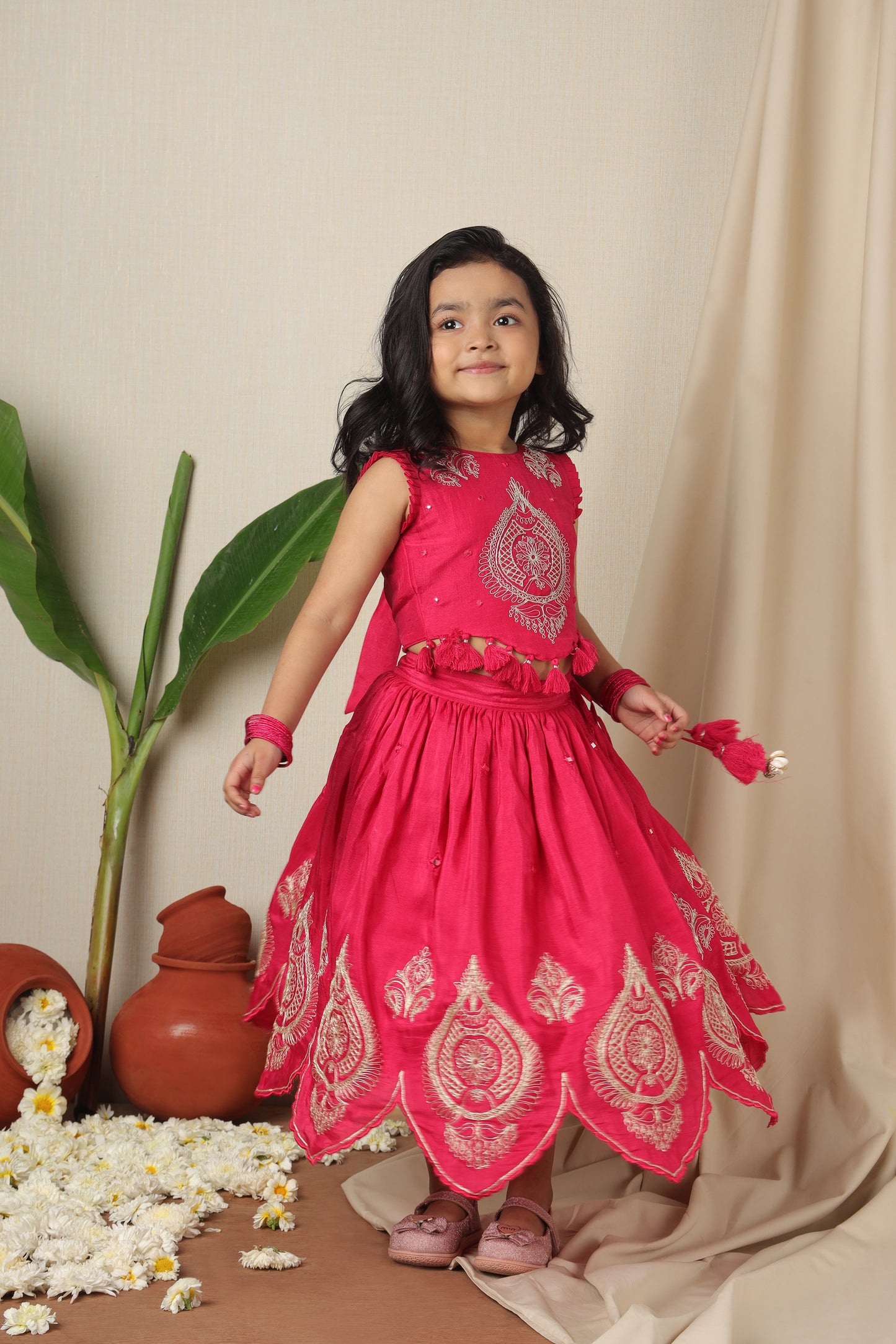 Roshan Gulal Girls Lehenga Set