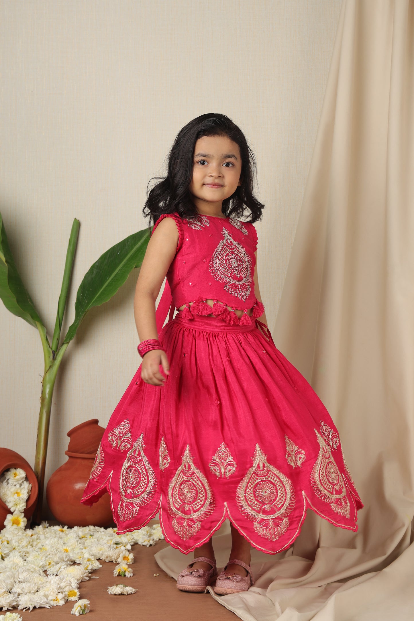 Roshan Gulal Girls Lehenga Set