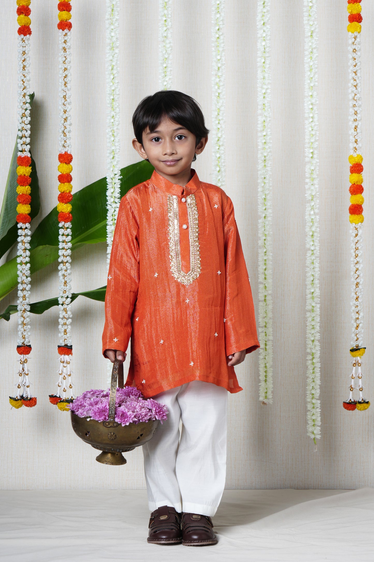 Royal Kesari Occasion Kurta Set